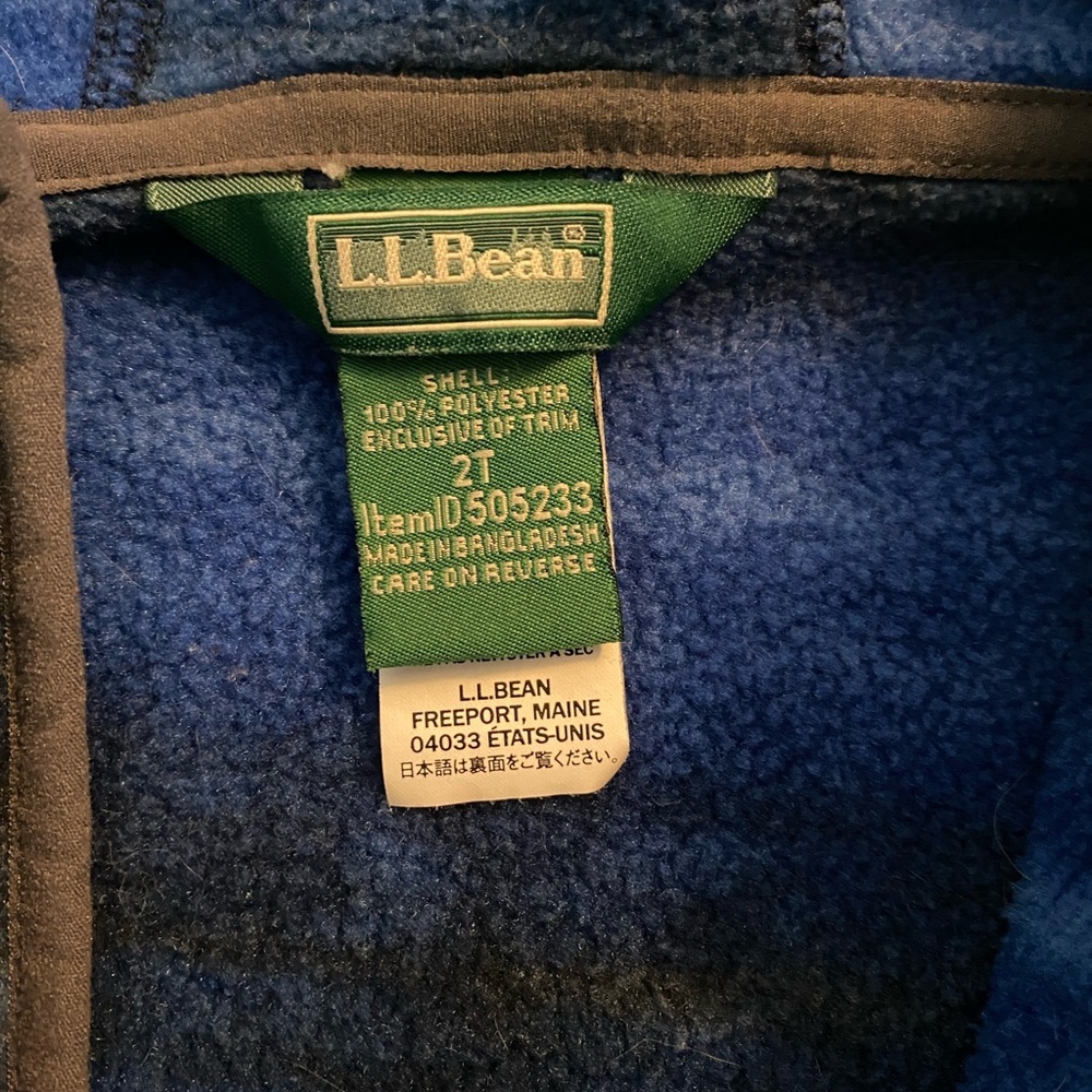 L.L. Bean Blue and Gray Hooded Jacket with Sporty Design - Picture 4 of 6